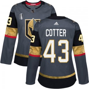Women's Adidas Vegas Golden Knights Paul Cotter Gold Gray Home 2023 Stanley Cup Final Jersey - Authentic