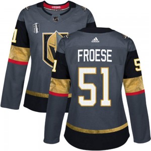 Women's Adidas Vegas Golden Knights Byron Froese Gold Gray Home 2023 Stanley Cup Final Jersey - Authentic