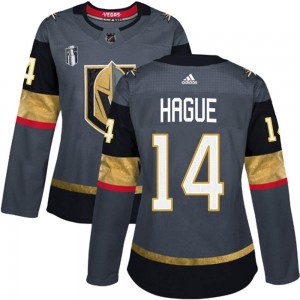 Women's Adidas Vegas Golden Knights Nicolas Hague Gold Gray Home 2023 Stanley Cup Final Jersey - Authentic