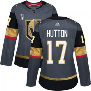 Women's Adidas Vegas Golden Knights Ben Hutton Gold Gray Home 2023 Stanley Cup Final Jersey - Authentic