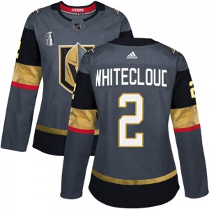 Women's Adidas Vegas Golden Knights Zach Whitecloud Gold Gray Home 2023 Stanley Cup Final Jersey - Authentic