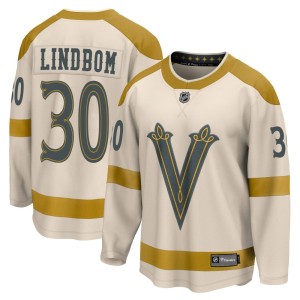 Youth Fanatics Branded Vegas Golden Knights Carl Lindbom Gold Cream 2024 Winter Classic Jersey - Breakaway