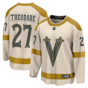 Youth Fanatics Branded Vegas Golden Knights Shea Theodore Gold Cream 2024 Winter Classic Jersey - Breakaway