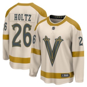 Men's Fanatics Branded Vegas Golden Knights Alexander Holtz Gold Cream 2024 Winter Classic Jersey - Breakaway