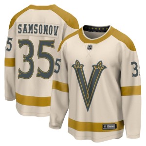Men's Fanatics Branded Vegas Golden Knights Ilya Samsonov Gold Cream 2024 Winter Classic Jersey - Breakaway