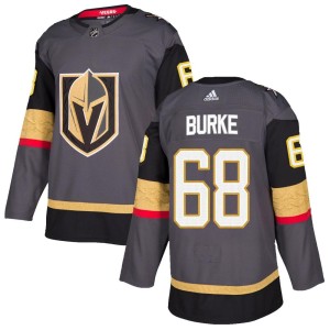 Men's Adidas Vegas Golden Knights Callahan Burke Gold Gray Home Jersey - Authentic