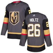 Men's Adidas Vegas Golden Knights Alexander Holtz Gold Gray Home Jersey - Authentic