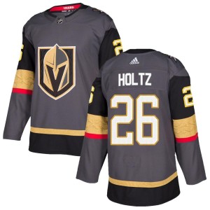 Men's Adidas Vegas Golden Knights Alexander Holtz Gold Gray Home Jersey - Authentic