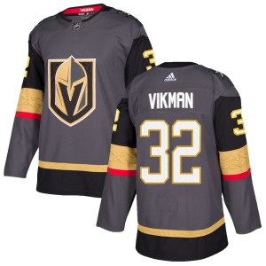 Men's Adidas Vegas Golden Knights Jesper Vikman Gold Gray Home Jersey - Authentic