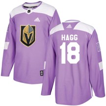 Men's Adidas Vegas Golden Knights Robert Hagg Purple Fights Cancer Practice Jersey - Authentic
