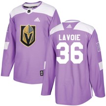 Men's Adidas Vegas Golden Knights Raphael Lavoie Purple Fights Cancer Practice Jersey - Authentic