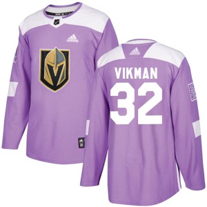 Men's Adidas Vegas Golden Knights Jesper Vikman Purple Fights Cancer Practice Jersey - Authentic
