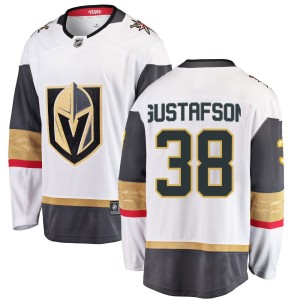 Youth Fanatics Branded Vegas Golden Knights Jordan Gustafson Gold White Away Jersey - Breakaway
