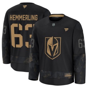Youth Fanatics Vegas Golden Knights Ben Hemmerling Gold Black 2024 Military Appreciation Practice Jersey - Premium