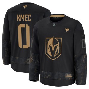 Youth Fanatics Vegas Golden Knights Viliam Kmec Gold Black 2024 Military Appreciation Practice Jersey - Premium