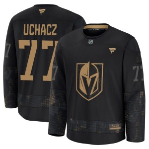 Youth Fanatics Vegas Golden Knights Kai Uchacz Gold Black 2024 Military Appreciation Practice Jersey - Premium