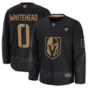 Youth Fanatics Vegas Golden Knights Cameron Whitehead Gold Black 2024 Military Appreciation Practice Jersey - Premium