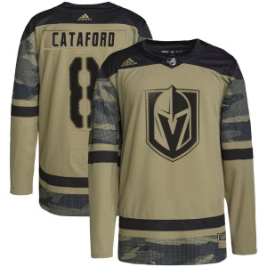 Youth Adidas Vegas Golden Knights Mathieu Cataford Gold Camo Military Appreciation Practice Jersey - Authentic