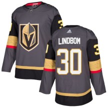 Youth Adidas Vegas Golden Knights Carl Lindbom Gold Gray Home Jersey - Authentic