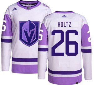 Youth Adidas Vegas Golden Knights Alexander Holtz Gold Hockey Fights Cancer Jersey - Authentic