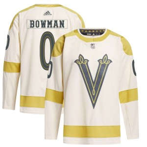 Youth Adidas Vegas Golden Knights Braeden Bowman Gold Cream 2024 Winter Classic Primegreen Jersey - Authentic