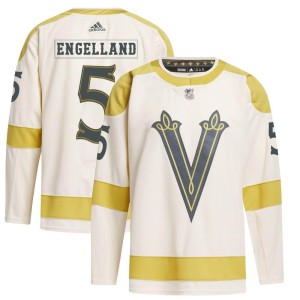Youth Adidas Vegas Golden Knights Deryk Engelland Gold Cream 2024 Winter Classic Primegreen Jersey - Authentic