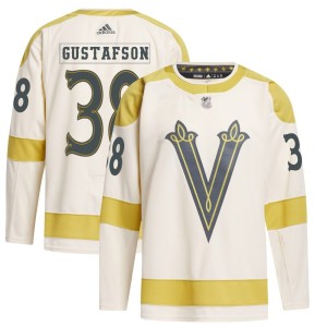 Youth Adidas Vegas Golden Knights Jordan Gustafson Gold Cream 2024 Winter Classic Primegreen Jersey - Authentic