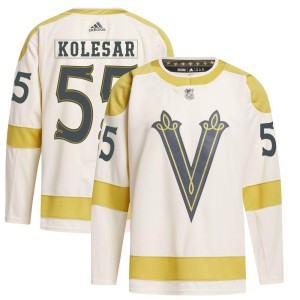 Youth Adidas Vegas Golden Knights Keegan Kolesar Gold Cream 2024 Winter Classic Primegreen Jersey - Authentic
