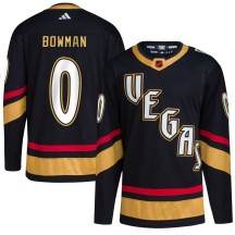 Men's Adidas Vegas Golden Knights Braeden Bowman Gold Black Reverse Retro 2.0 Jersey - Authentic