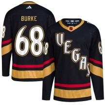 Men's Adidas Vegas Golden Knights Callahan Burke Gold Black Reverse Retro 2.0 Jersey - Authentic