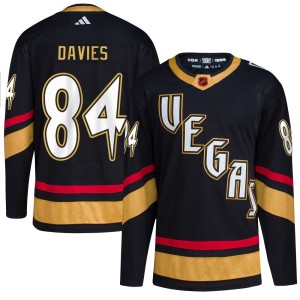 Men's Adidas Vegas Golden Knights Jeremy Davies Gold Black Reverse Retro 2.0 Jersey - Authentic