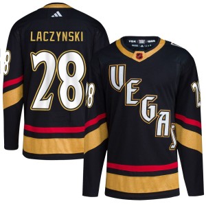 Men's Adidas Vegas Golden Knights Tanner Laczynski Gold Black Reverse Retro 2.0 Jersey - Authentic