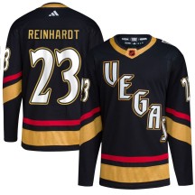 Men's Adidas Vegas Golden Knights Cole Reinhardt Gold Black Reverse Retro 2.0 Jersey - Authentic
