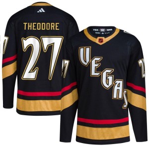Men's Adidas Vegas Golden Knights Shea Theodore Gold Black Reverse Retro 2.0 Jersey - Authentic