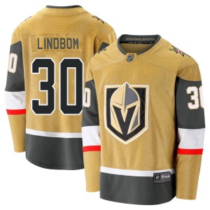 Youth Fanatics Branded Vegas Golden Knights Carl Lindbom Gold Breakaway 2020/21 Alternate Jersey - Premier
