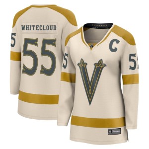 Women's Fanatics Branded Vegas Golden Knights Zach Whitecloud Gold Cream 2024 Winter Classic Jersey - Breakaway