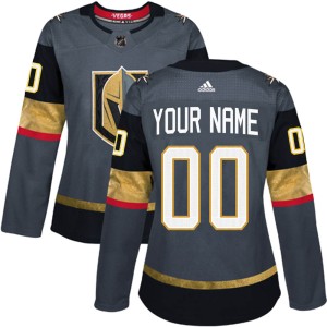 Women's Adidas Vegas Golden Knights Custom Gold Custom Gray Home Jersey - Authentic