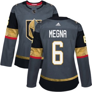 Women's Adidas Vegas Golden Knights Jaycob Megna Gold Gray Home Jersey - Authentic