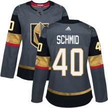 Women's Adidas Vegas Golden Knights Akira Schmid Gold Gray Home Jersey - Authentic
