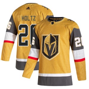Men's Adidas Vegas Golden Knights Alexander Holtz Gold 2020/21 Alternate Jersey - Authentic