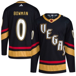 Youth Adidas Vegas Golden Knights Braeden Bowman Gold Black Reverse Retro 2.0 Jersey - Authentic