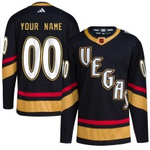 Youth Adidas Vegas Golden Knights Custom Gold Custom Black Reverse Retro 2.0 Jersey - Authentic