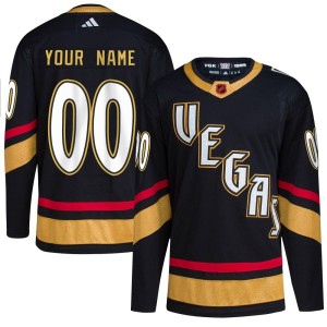 Youth Adidas Vegas Golden Knights Custom Gold Custom Black Reverse Retro 2.0 Jersey - Authentic