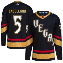 Youth Adidas Vegas Golden Knights Deryk Engelland Gold Black Reverse Retro 2.0 Jersey - Authentic
