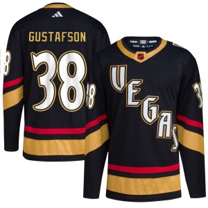 Youth Adidas Vegas Golden Knights Jordan Gustafson Gold Black Reverse Retro 2.0 Jersey - Authentic