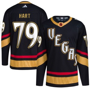Youth Adidas Vegas Golden Knights Carter Hart Gold Black Reverse Retro 2.0 Jersey - Authentic
