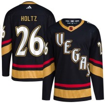 Youth Adidas Vegas Golden Knights Alexander Holtz Gold Black Reverse Retro 2.0 Jersey - Authentic