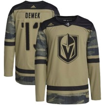 Men's Adidas Vegas Golden Knights Jakub Demek Gold Camo Military Appreciation Practice Jersey - Authentic