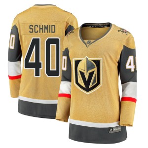 Women's Fanatics Branded Vegas Golden Knights Akira Schmid Gold Breakaway 2020/21 Alternate Jersey - Premier