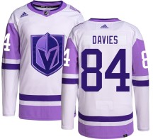 Men's Adidas Vegas Golden Knights Jeremy Davies Gold Hockey Fights Cancer Jersey - Authentic